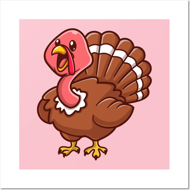 Cute Turkey Bird Chicken Cartoon Wall Art by Catalyst Labs